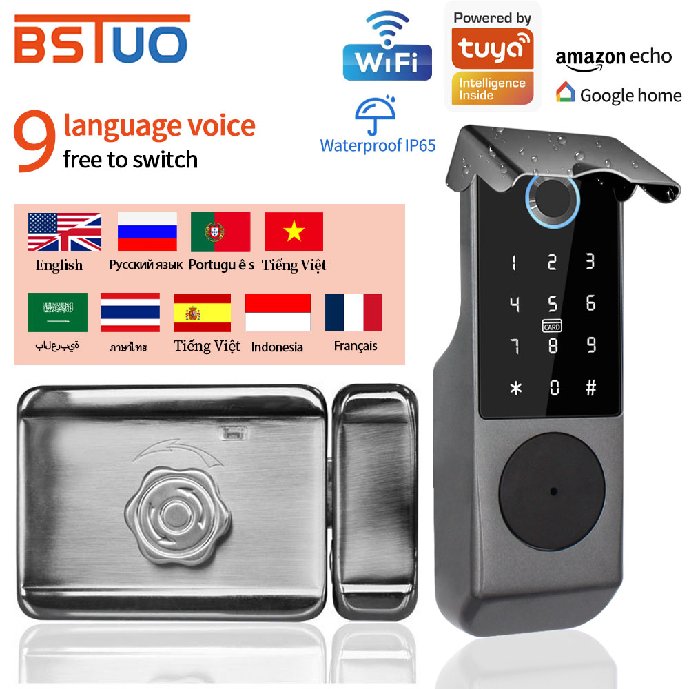 Smart Garden Gate Lock - TUYA WIFI Smart Deurslot Vingerafdrukslot IC-kaart