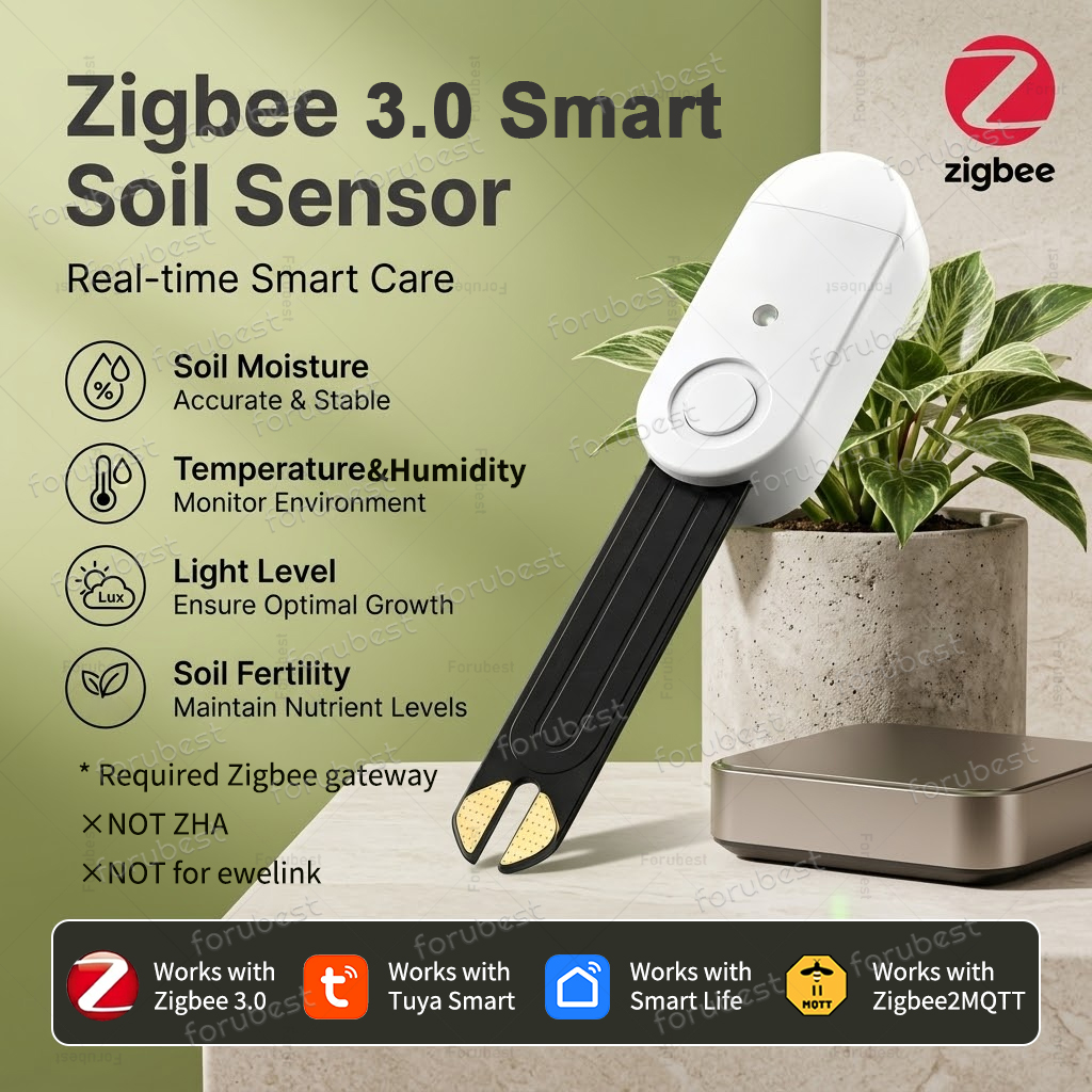 Smart Urban Garden - Slimme ZigBee Bodemvochtsensor Temp Vochtigheid Licht